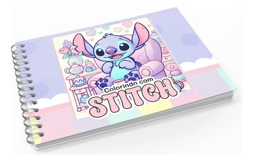 Livro De Colorir Stitch Capa Dura 50 Páginas Folha Grossa 180g A5 - Presente Para Crianças E Adultos, Combater O Estresse E Estimular A Criatividade