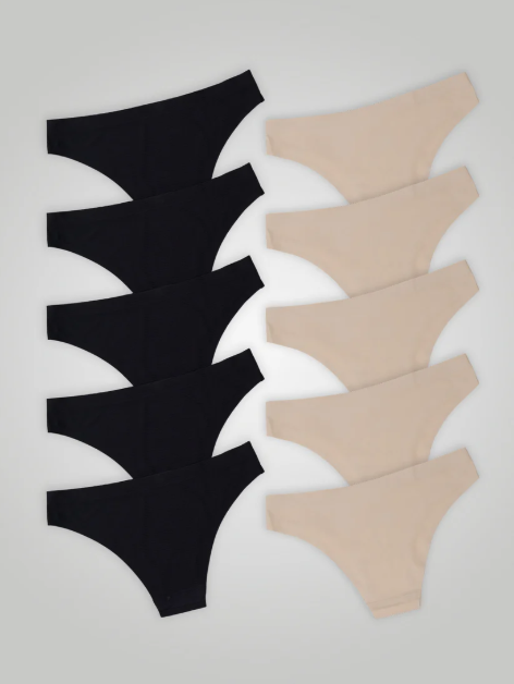 Kit 12Calcinhas Confortável Sem Costura Leve Poliamida Com Forro de Algodão- Tamanho P Adulto