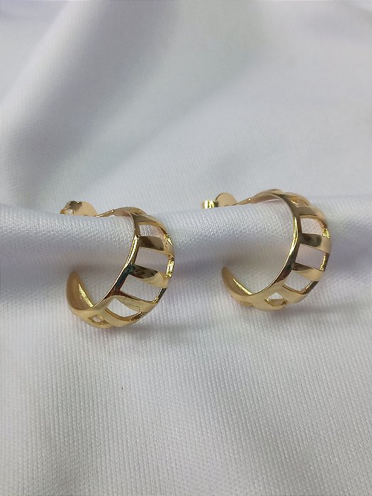 Brinco de Argola Fixa c/ 7 partes vazado (17MM)