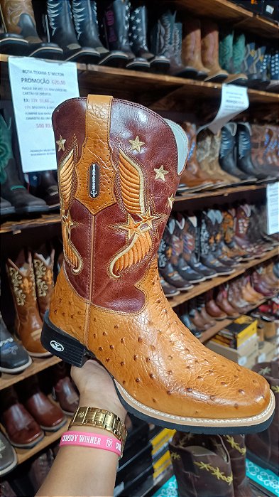 Bota texana réplica de avestruz