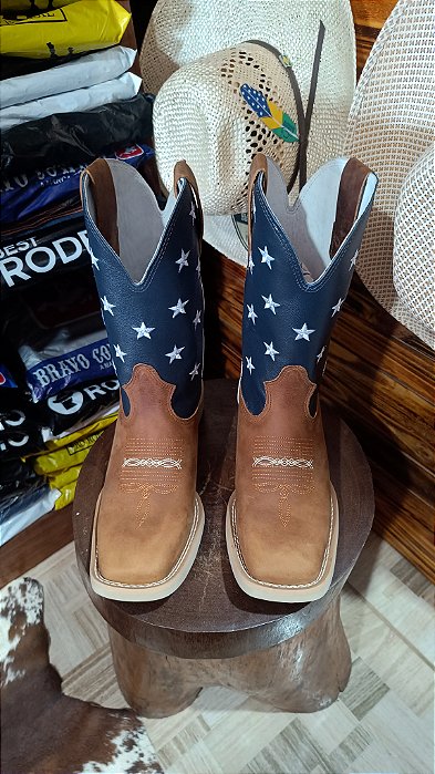 Bota Texana Texas rodeio cano americano