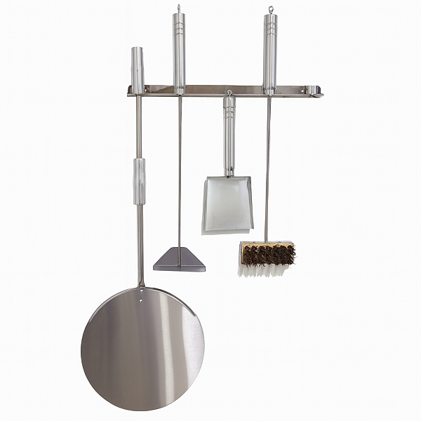 Kit 6 Pá de Pizza Kit Limpeza Suporte Inox Bem Grill