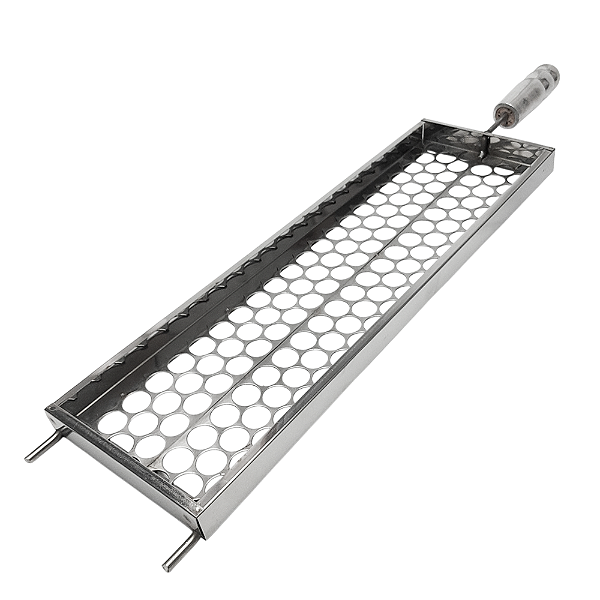 Grelha Espeto Cesto Inox Para Coração Frango, Legumes, Pão De Alho