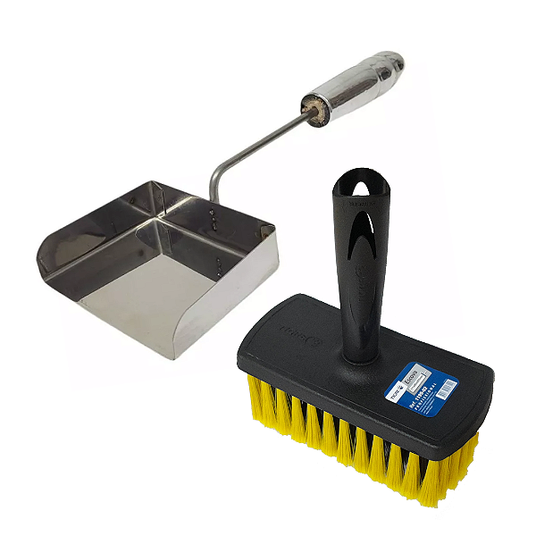Kit Pá De Limpeza Escova Limpeza Churrasqueira