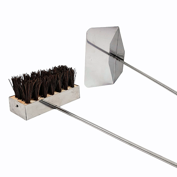 Kit De Limpeza Para Lareira 2 Peças Rastelo e Vassoura