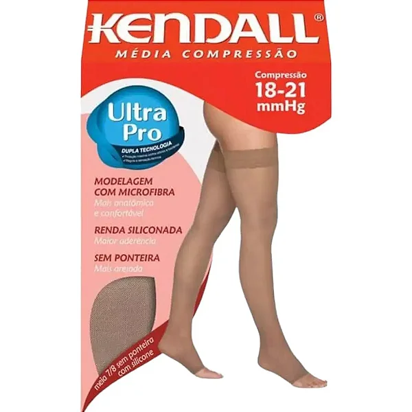 Meia 7/8 renda c/ silicone s/ Ponteira Mel - Kendall