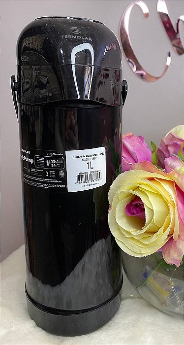 Garrafa térmica preta 1L