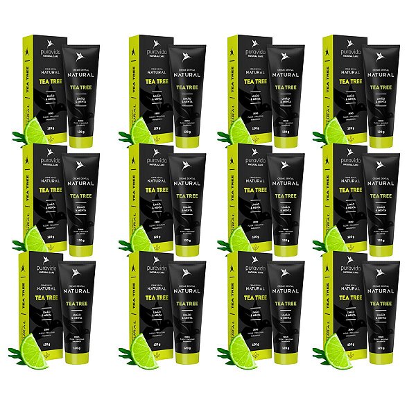 Kit 12 Creme Dental Tea Tree Pura Vida