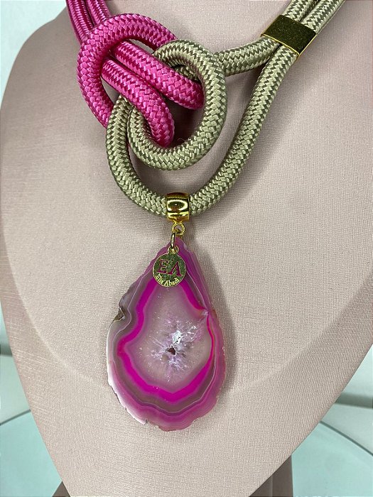 Colar de Pedra Natural Agáta