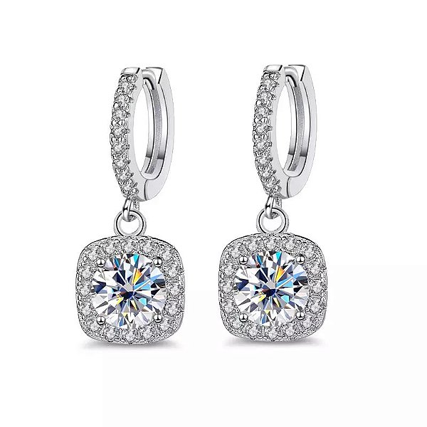 BRINCO ARGOLA MOISSANITE NA PRATA925