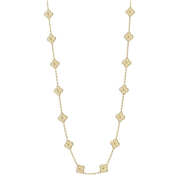 COLAR TREVO LONGO BANHADO A  OURO