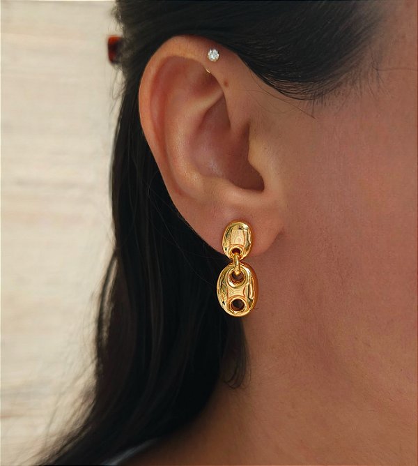 Brinco prata925 banhado a ouro