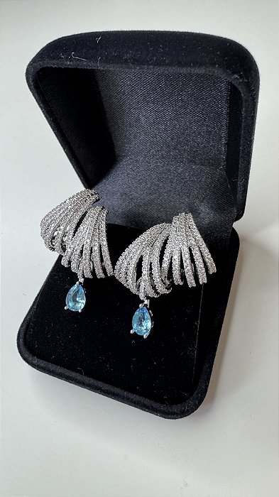 EARCUFF AQUA RÓDIO BRANCO