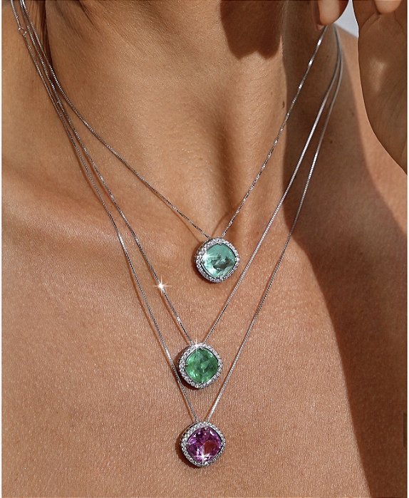 Colar em esmeralda colombiana quadrado