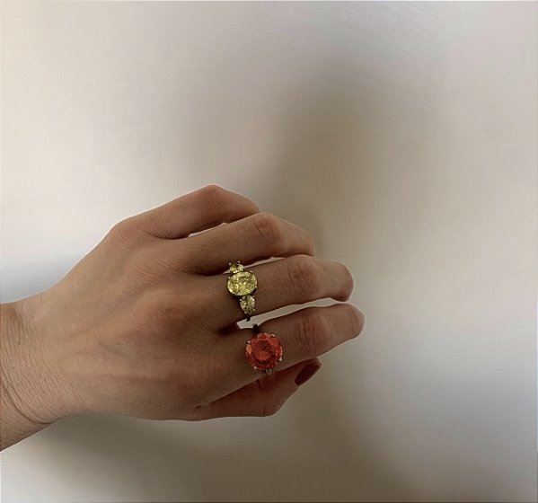 Anel Apple green ródio branco