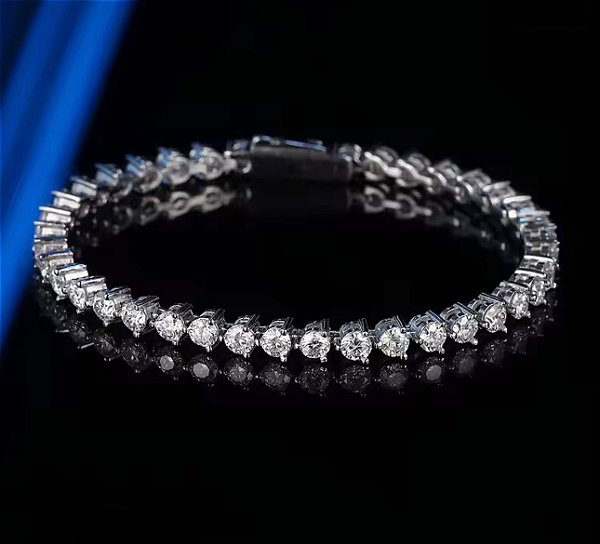 Pulseira moissanite 3mm