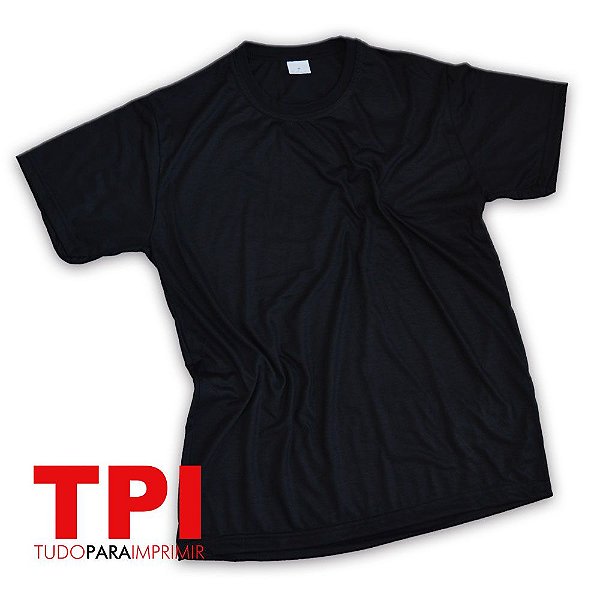 Camiseta Preta Adulto Poliéster