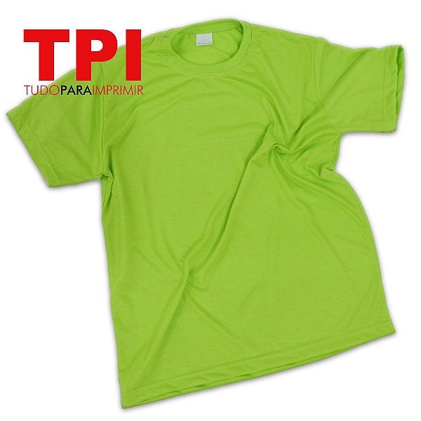 Camiseta Verde Limão Adulto Poliéster