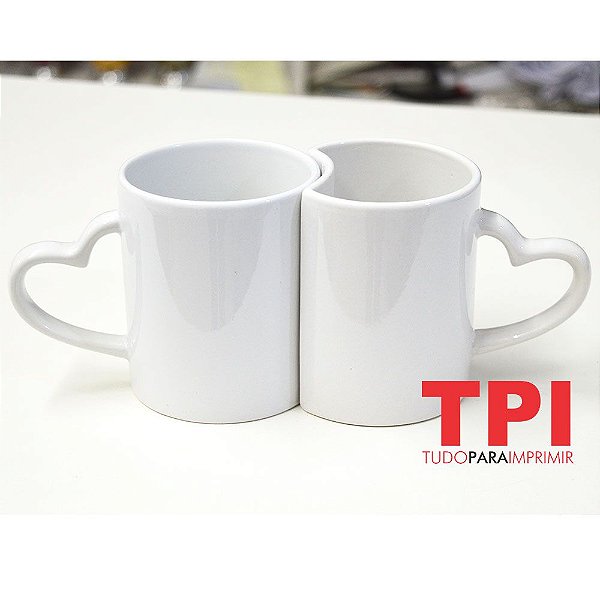 Caneca Coração Dupla Branca Love Importada