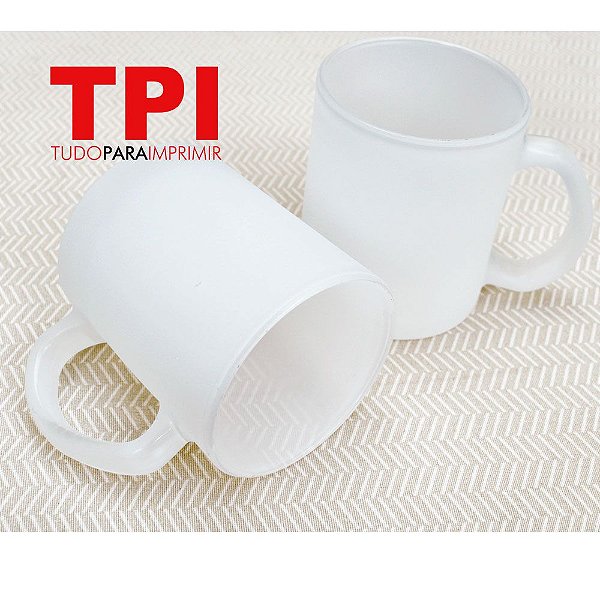 Caneca de Vidro 320ml Jateado Transparente - Nacional