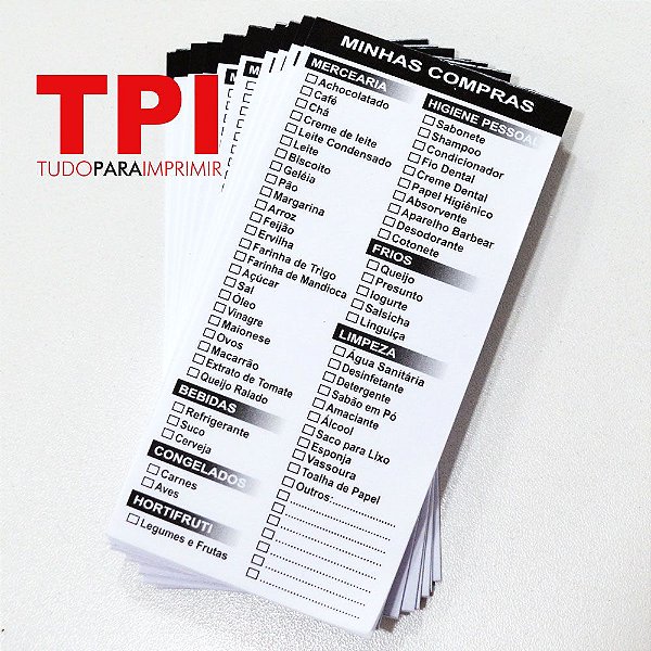 Refil Lista de Compras para Imã | Pct com 50
