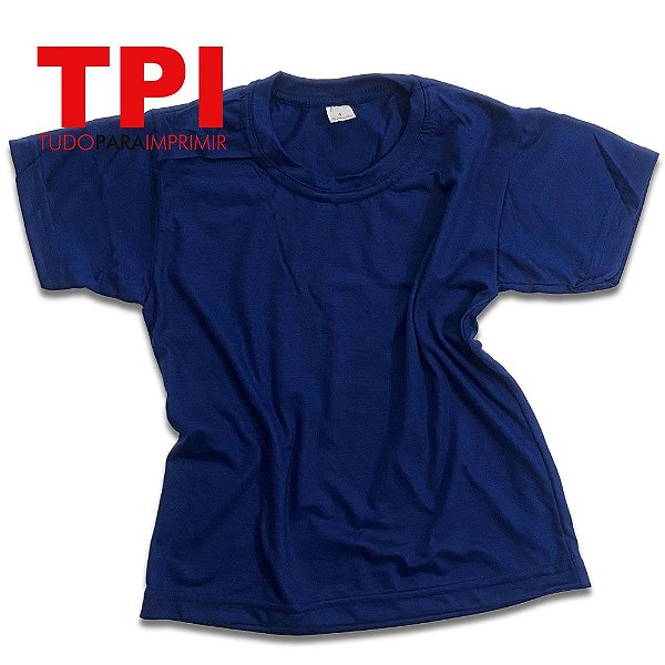 Camiseta Azul Marinho Infantil Poliéster