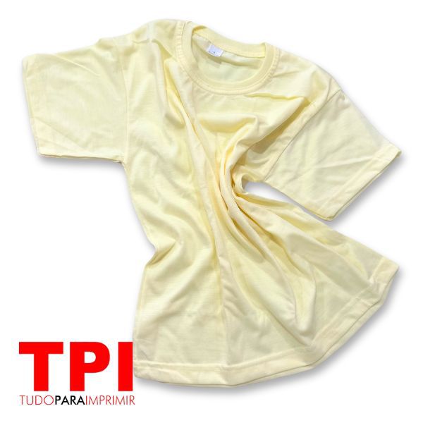 Camiseta Amarelo Claro Infantil Poliéster
