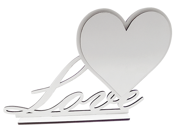 Porta Retrato LOVE com Coração em MDF Branco Sublimável - Ref 249