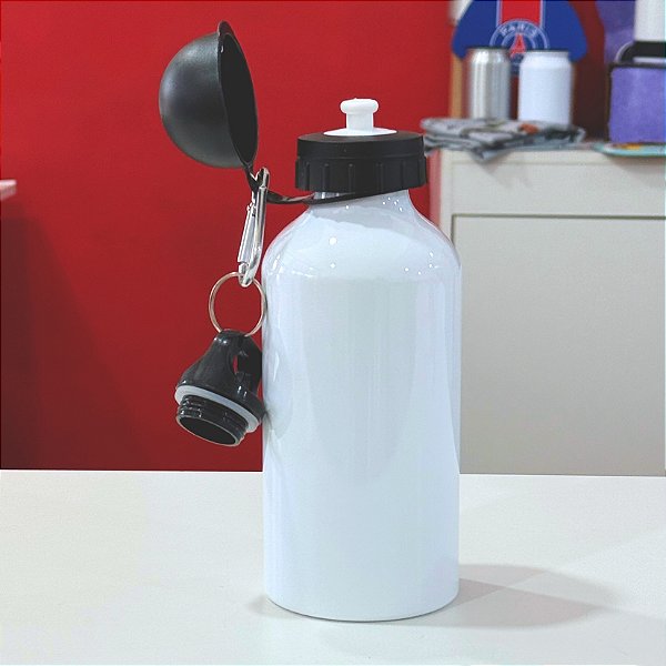 Squeeze Garrafa de Alumínio Branca 2 tampas 500ml – Jojo - Ref. 2219