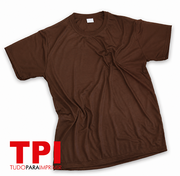 Camiseta Marrom  Adulto Poliéster