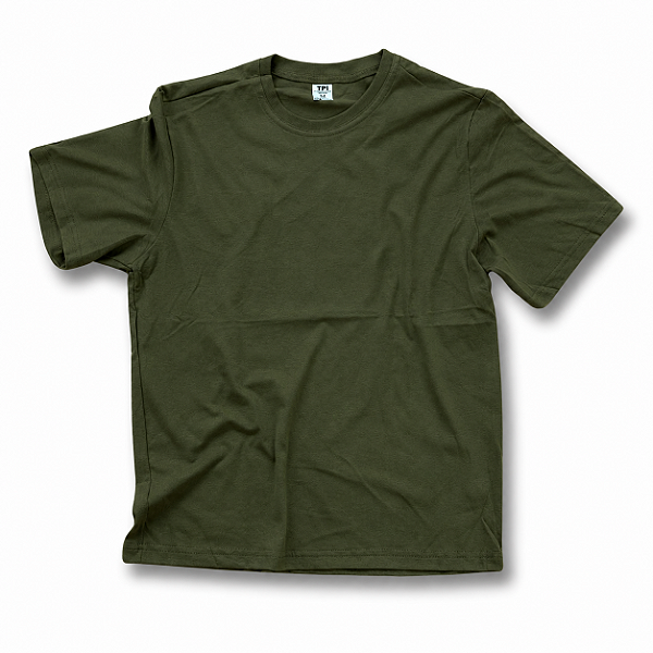 Camiseta Algodão Verde Militar Adulto