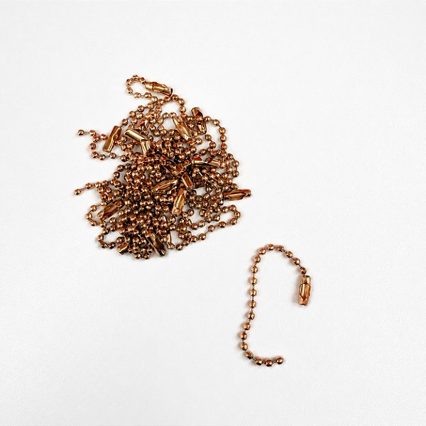 Corrente Bolinha 2,4mm com 8 cm com Fecho Dourado - Pct com 50