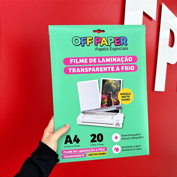 Filme de Laminação Transparente a Frio Matte Couro - Pct com 20 folhas