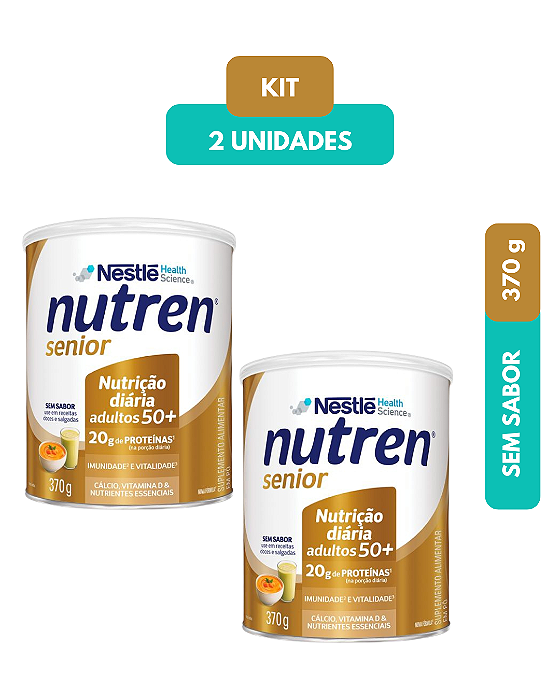 Kit Nutren Senior Sem Sabor 370g 2 unidades