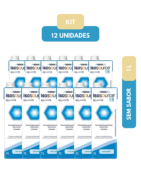 Isosource 1.5 cal 1L - Sistema Aberto - Caixa com 12 unidades