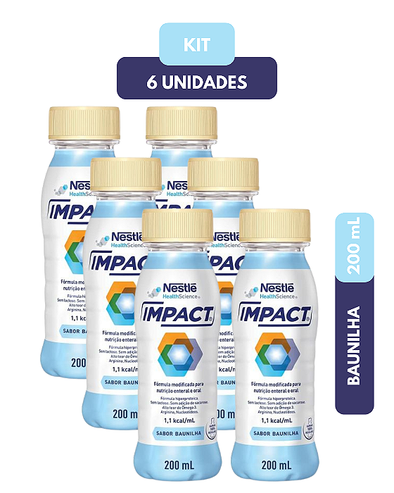 Kit Impact Baunilha 200ml 6 unidades