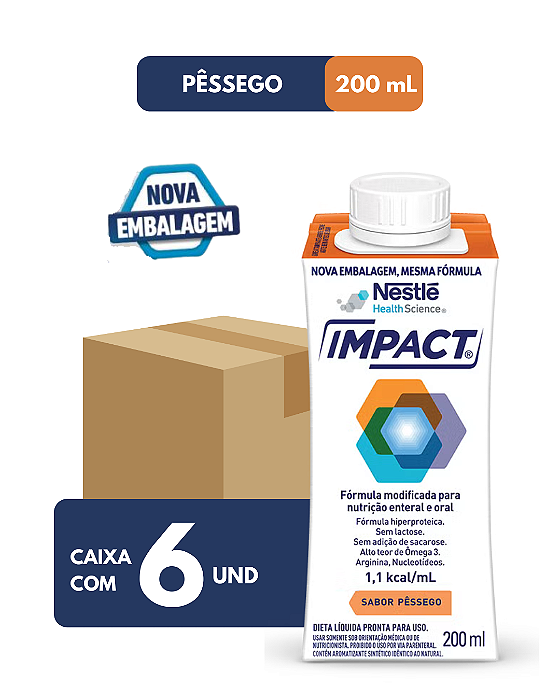 Kit Impact Pêssego 200ml 6 unidades