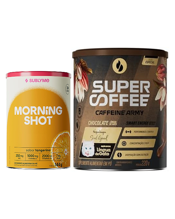 Combo Supercoffee Língua de Gato + Morning Shot Tangerina