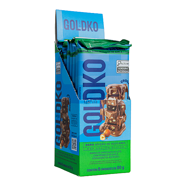 Barra Chocolate ao Leite com Avelã 80g - caixa com 8un
