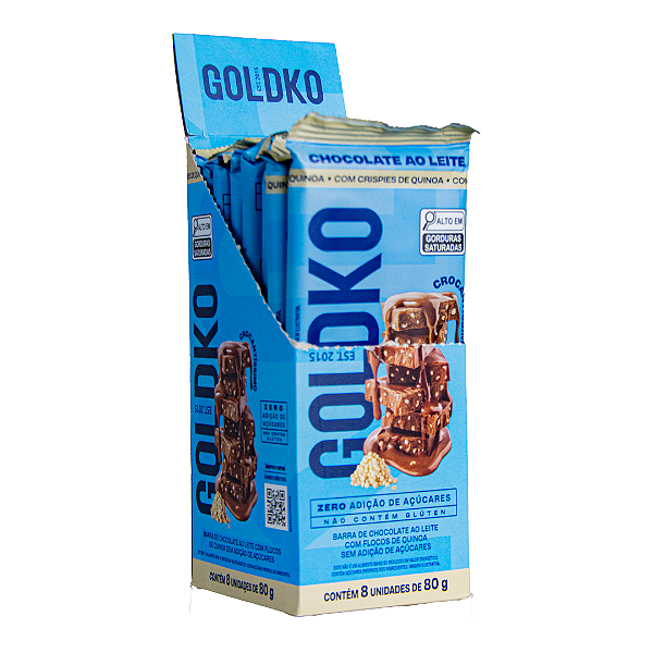 Barra Chocolate ao Leite com Crispy de Quinoa 80g - caixa com 8un