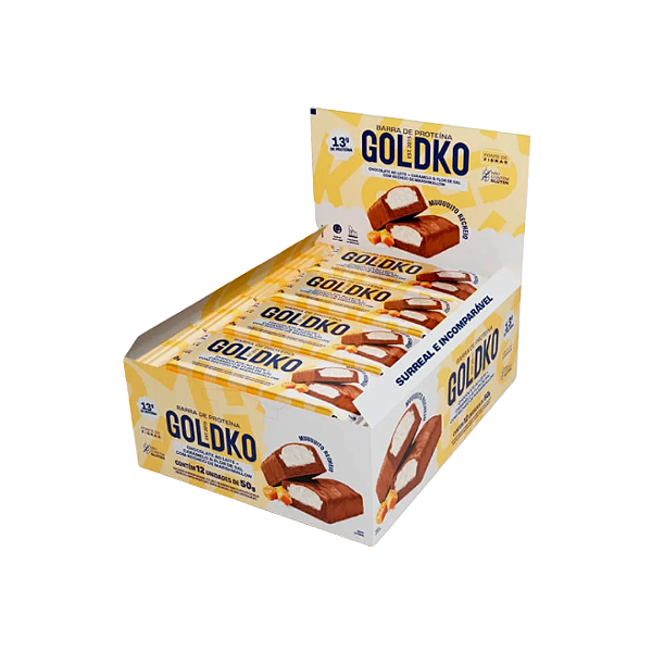 Barra de Proteína Chocolate ao Leite e Caramelo e Flor de sal com Marshmallow 50g - caixa com 12un