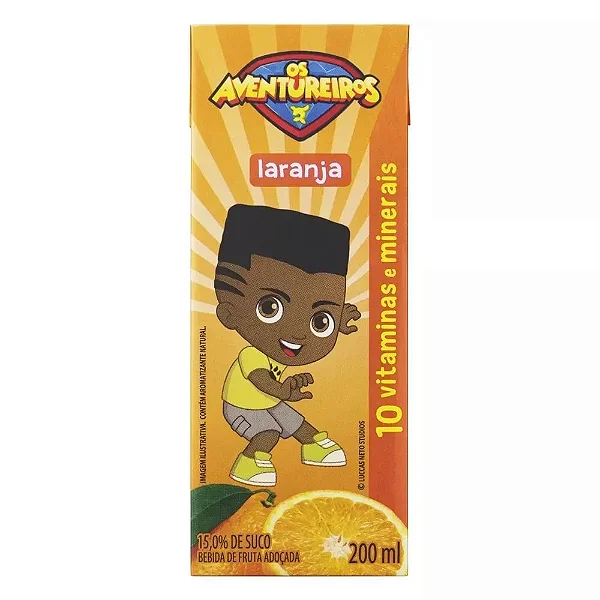 Suco Laranja Aventureiros 200mL - caixa com 10un