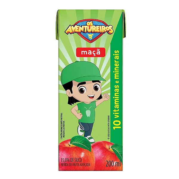 Suco Maçã Aventureiros 200mL - caixa com 10un