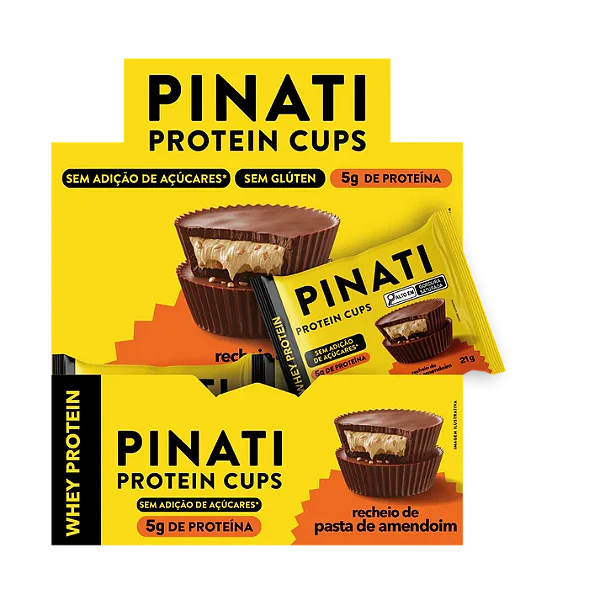 Protein Cups Pasta de Amendoim 21g - Display com 18un