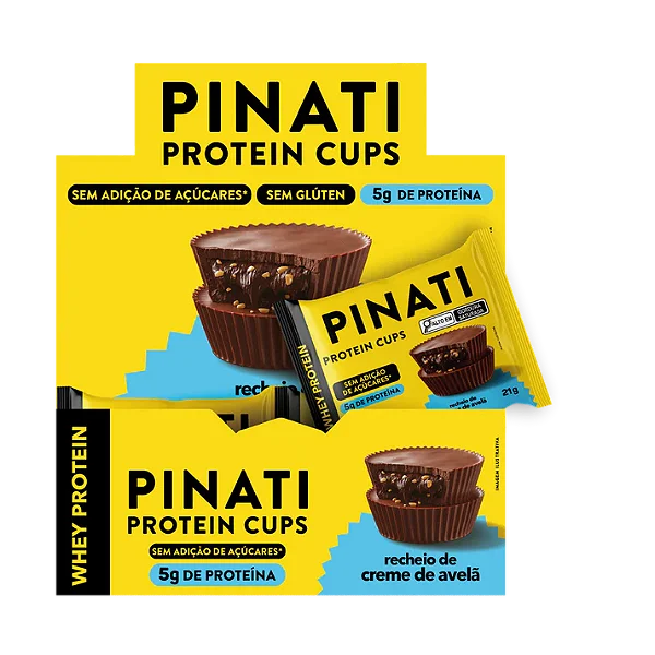Protein Cups Creme de Avelã 21g - Display com 18un
