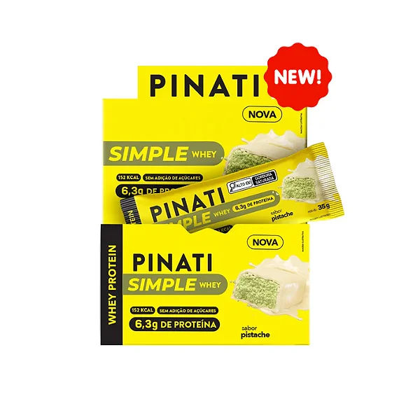 Barra de Proteína Simple Whey Pistache 35g - Display com 16un