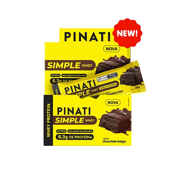 Barra de Proteína Simple Whey Chocolate Belga 35g - Display com 16un