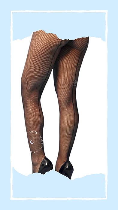 Meia Calça Arrastão Risca Giz Yaffa