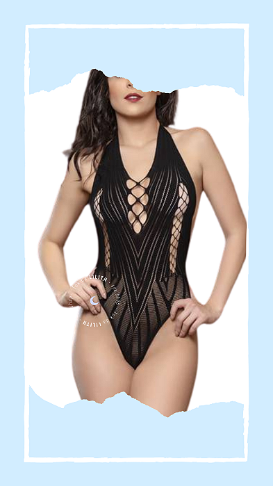 Body Preto Frente Única Yaffa