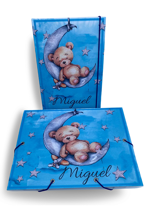 Caderneta de Vacina Brochura com Elástico + Pasta Plástica Personalizada